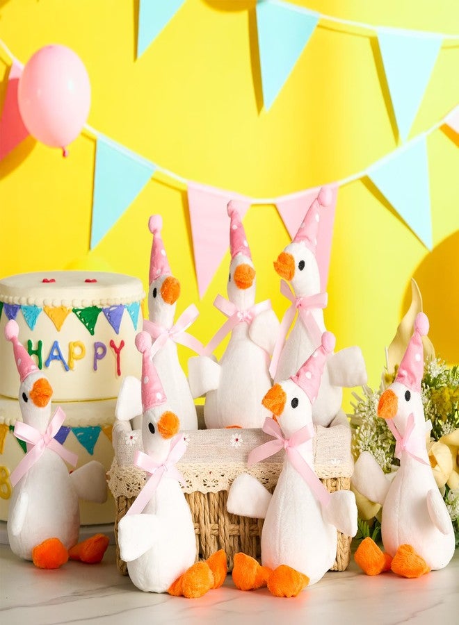 Vertintong 12 Pcs Silly Goose Plush Stuffed Animal Toy Birthday Decorations 8 inch One Silly Goose Baby Shower Party Favor Soft Duck Stuffed Animal with Birthday Hat for Girls Funny Party Supplies - Image 2